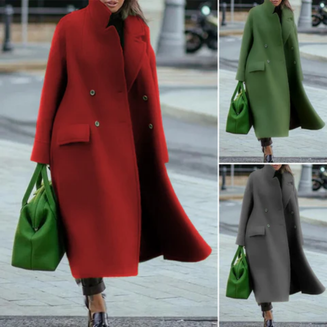 Emerie | Long Double-Breasted Coat for Women