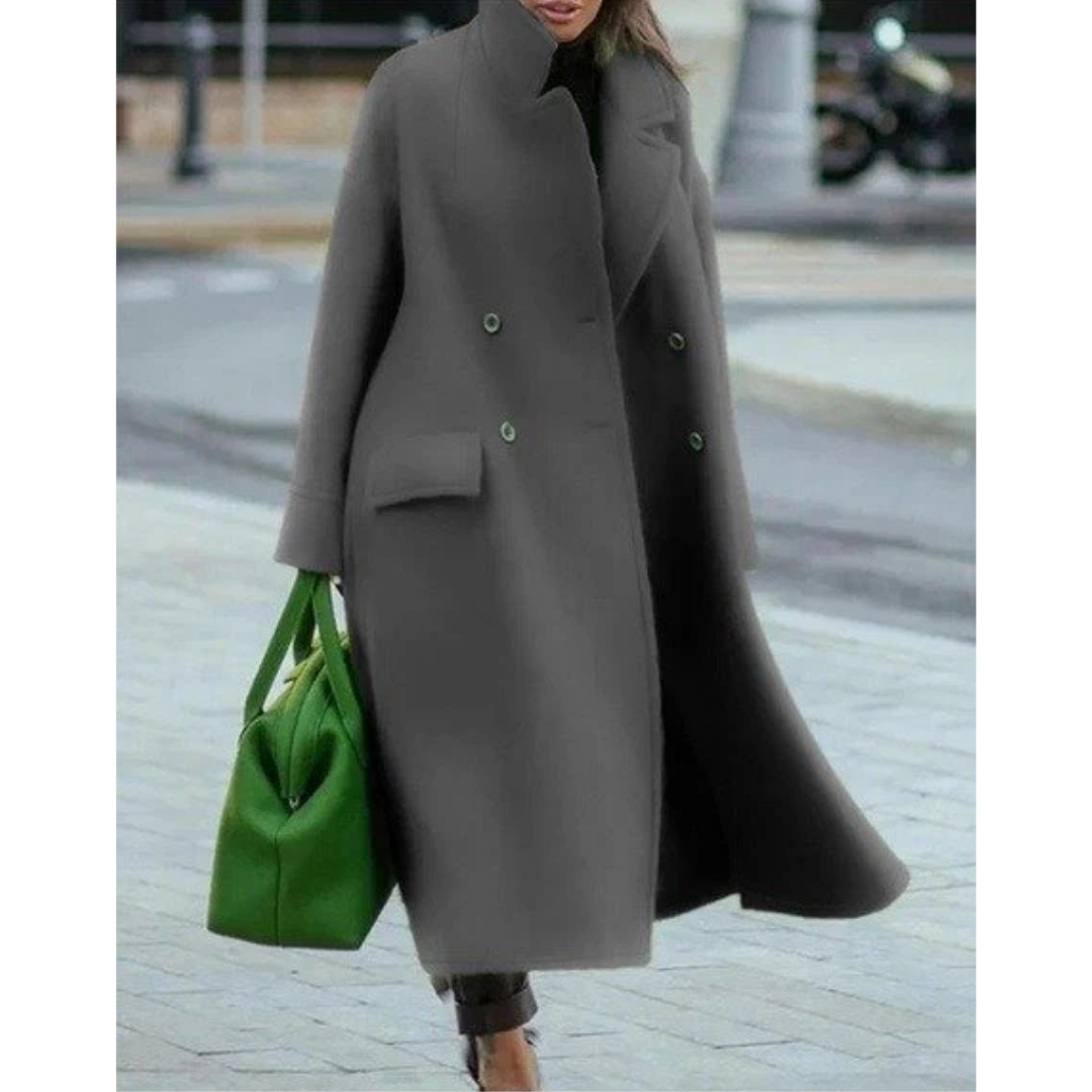 Emerie | Long Double-Breasted Coat for Women