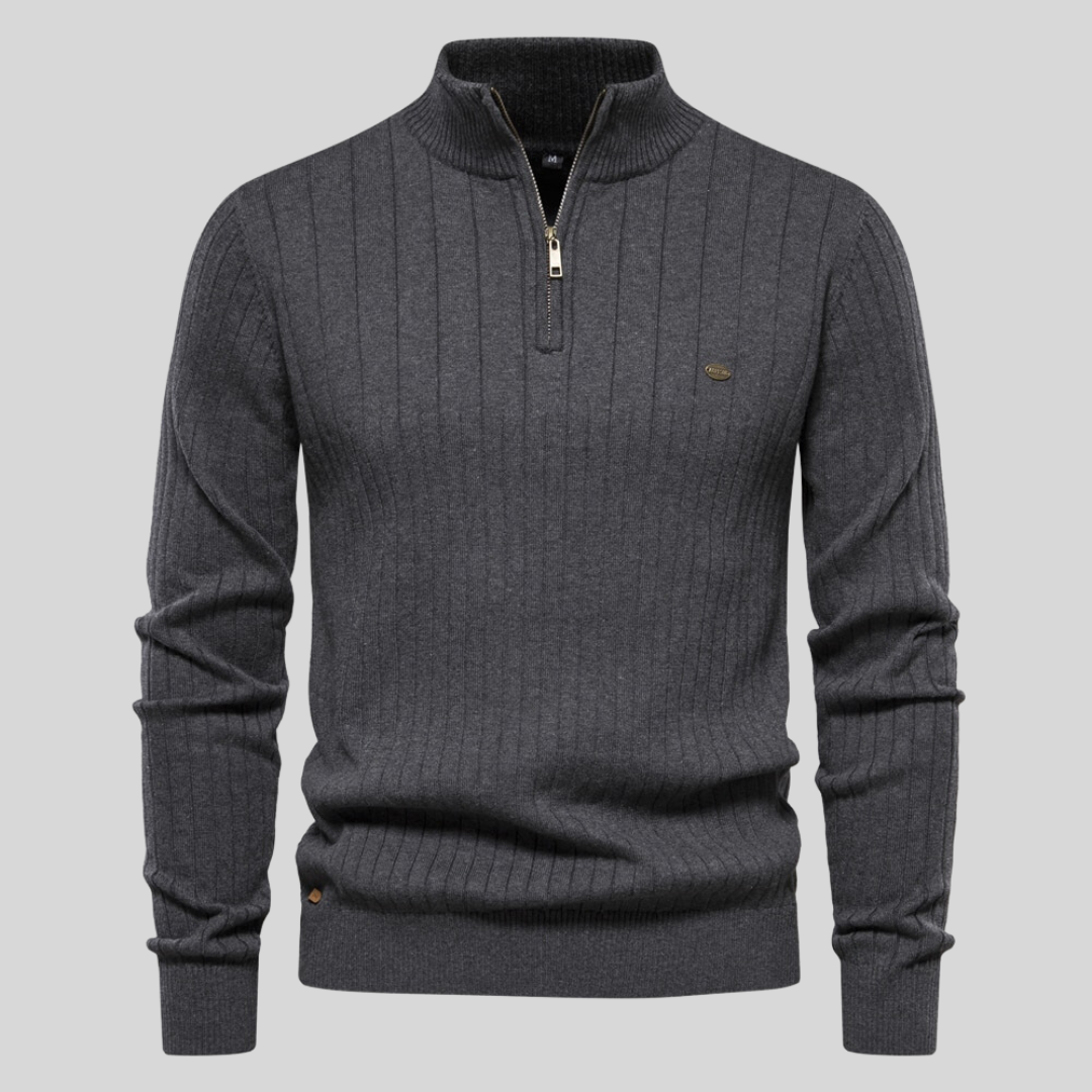 Men's Warm Knitted Sweater | Zipper