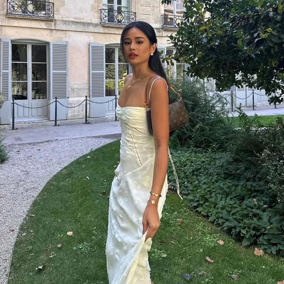 Elira | Elegant Strapless Garden Maxi Dress