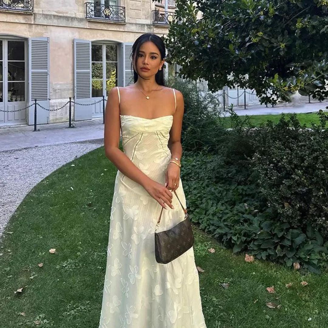 Elira | Elegant Strapless Garden Maxi Dress