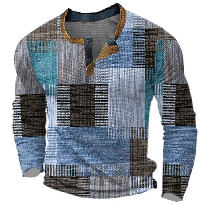 Men's Long Sleeve Checkered Shirt | Casual