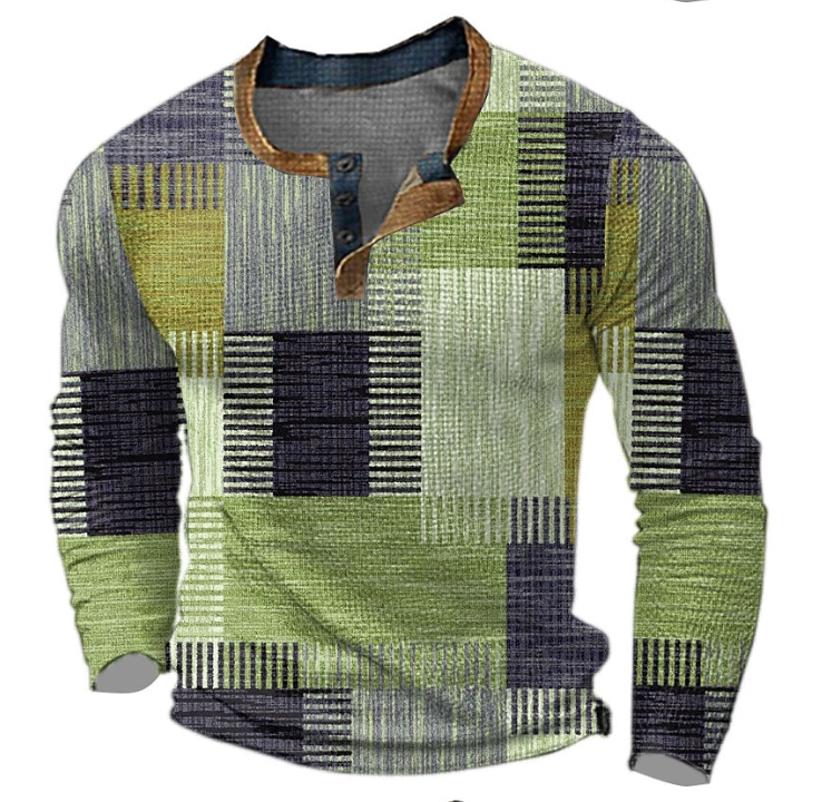 Men's Long Sleeve Checkered Shirt | Casual
