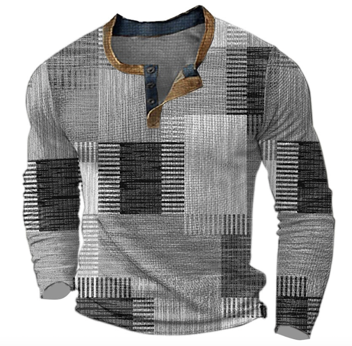 Men's Long Sleeve Checkered Shirt | Casual
