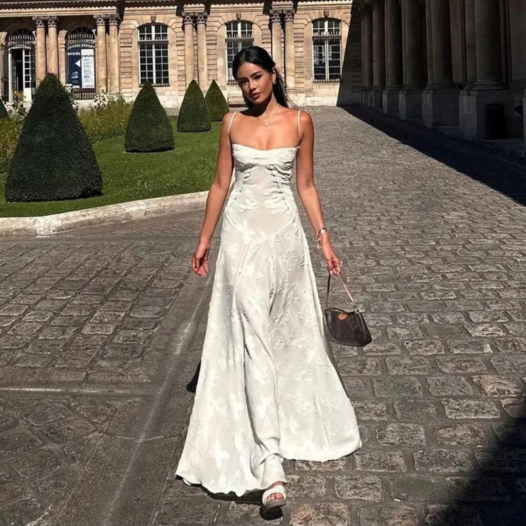 Elira | Elegant Strapless Garden Maxi Dress