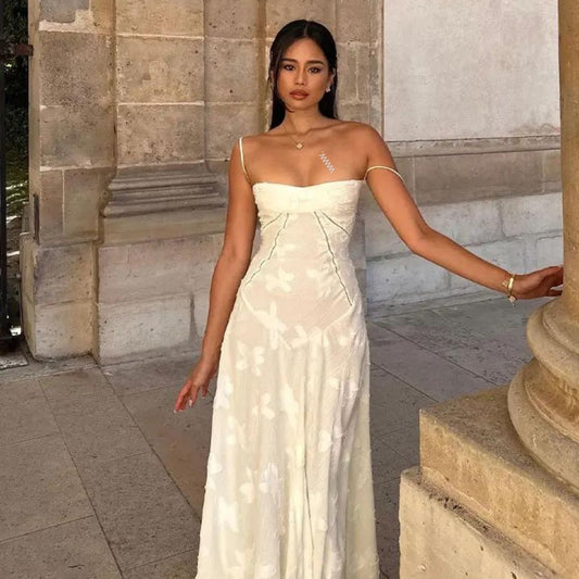 Elira | Elegant Strapless Garden Maxi Dress