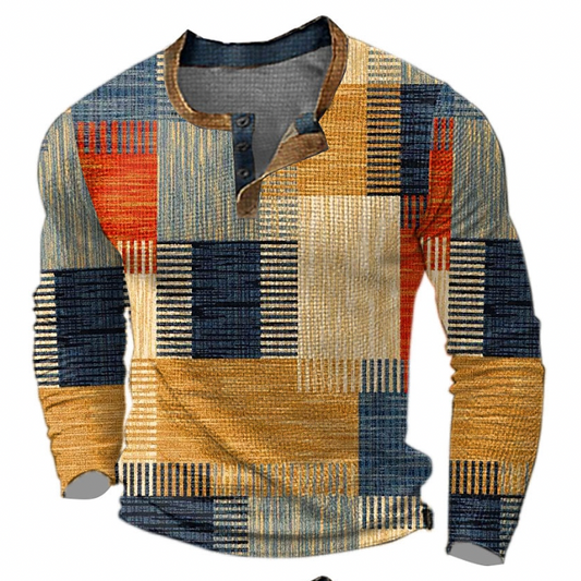Men's Long Sleeve Checkered Shirt | Casual